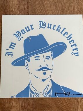 Original VAL KILMER I'm Your Huckleberry POP DOC Painted on Metal Wall Art Blue